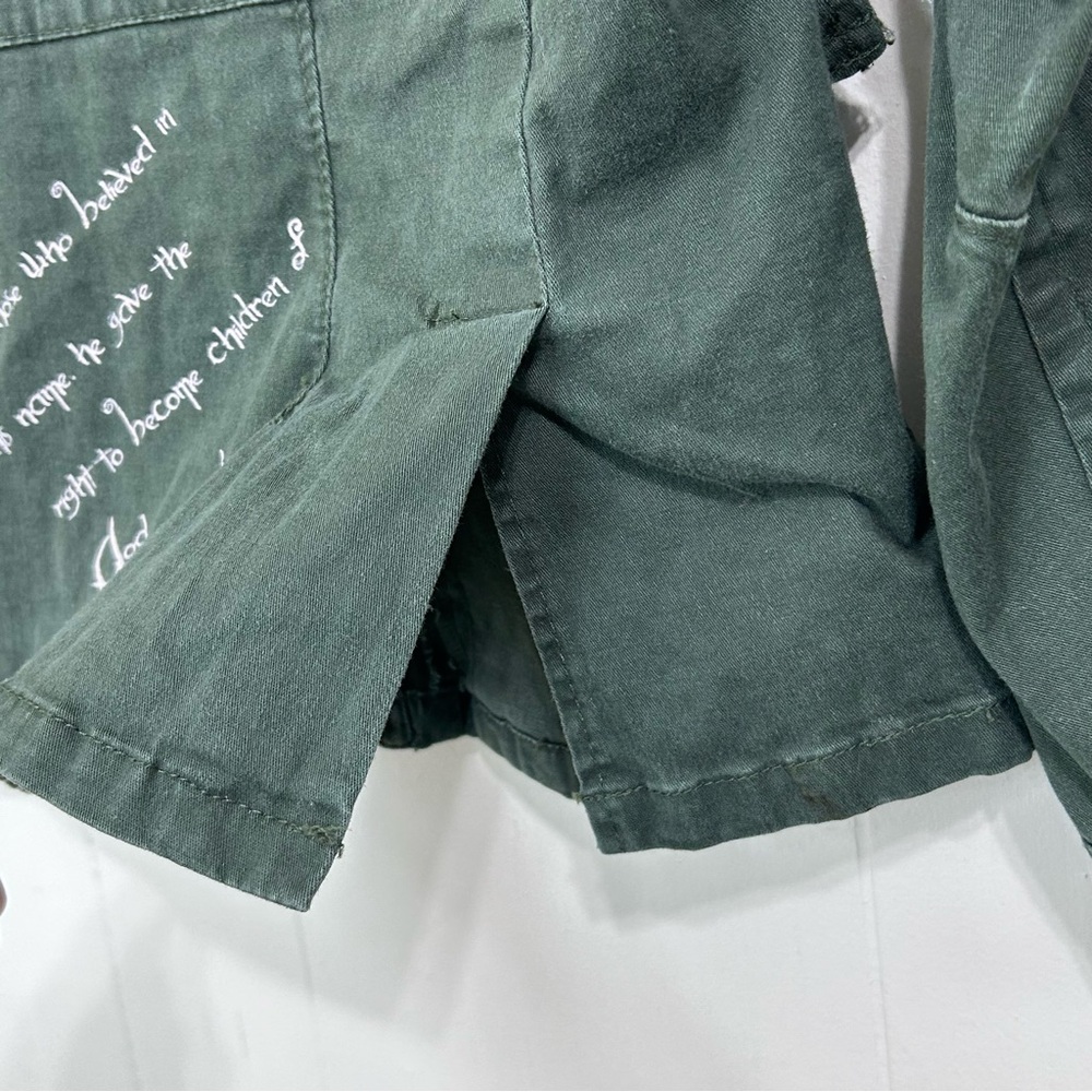 Vintage Painted Jacket Size XL Military Green Utility Jacket Size XL - Picture 10 of 14